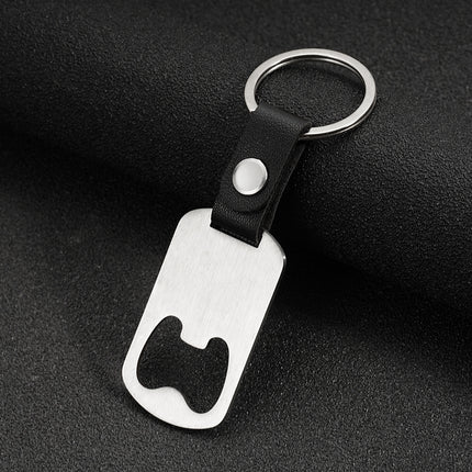 Unisex Bottle Opener Coolnuo Stainless Steel Rectangular Keychain Is, Business Gift Brushed Round Jewelry