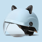 One size fits all / Summer helmet frosted blue + summer helmet transparent mirror + accessories (rabbit ears black)