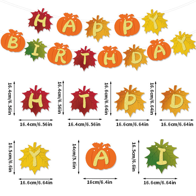 Amazon New Cross-Border Holiday Theme Party Supplies Thanksgiving Flag Banner Garland Hanging Decorations