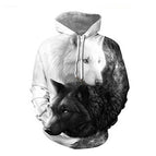 Black and white wolf pullover / S