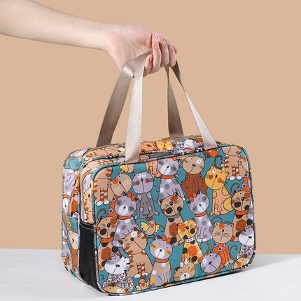 Double-Layer Large-Capacity and Good-Looking Storage Bag for Travel, Portable Toiletry Bag, Simple Waterproof and Stowable Cosmetic Bag