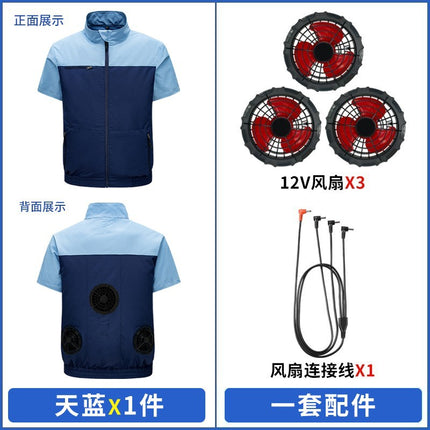 Cross-border New Smart Air-conditioning Clothing Jacket Clothes with Fan Outdoor Work Uniform Labor Protection Duty Fan Clothing