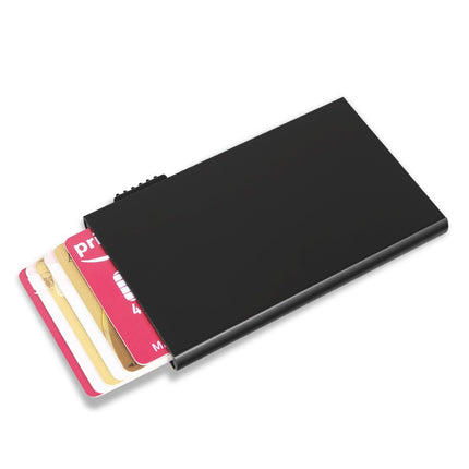 Fashionable and Simple Ultra-Thin Metal Automatic Pop-Up Card Holder for Men and Women Anti-Theft Brush Anti-Degaussing Aluminum Alloy Card Box