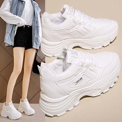 Clunky sneakers for women ins trendy 2024 spring new versatile retro sports casual shoes thick-soled women's shoes