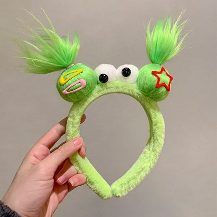 Trendy Quirky Hair Clip with Fluffy Hairband for Girls, Creative Versatile Face-Washing Hair Accessory