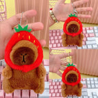 Bead chain style / Dark brown strawberry hat capibala