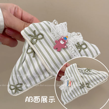 New College Style Triangle Clip with Contrasting Polka Dots and High-End Shark Clip for Hairpin Head Accessories on the Back of the Head