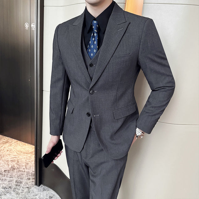 Special New Product Recommendation: Men's Lapel Collar Suit, Slim Fit, Crisp and High-End Men's Three-Piece Suit