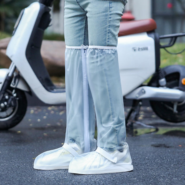 Heel-added waterproof and rainproof shoe cover for riding outer wear shoe cover thickened wear-resistant knee-high rain shoes rainstorm-proof boot cover