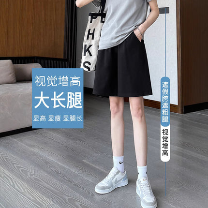 Gray Sports Shorts for Women, Summer Thin Five-Point Shorts, Petite A-Line Outerwear, Running Loose Wide-Leg Casual Pants