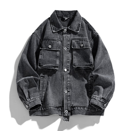 2024 autumn Denim jacket new distressed washed Denim jacket coat can be opened
