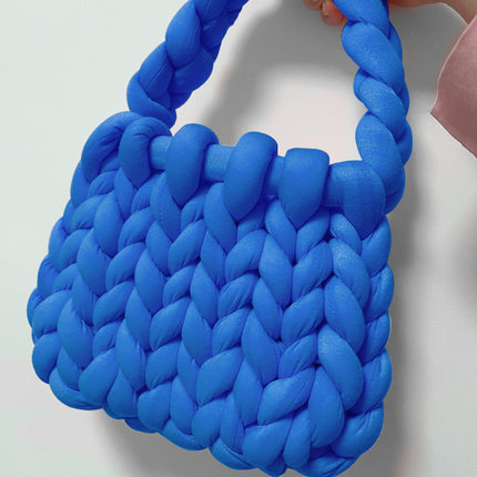 Core-Filled Cotton Icelandic Wool Hand-Woven Bag Cat Nest Pillow Hand Bag Autumn and Winter Extra Thick Handbag Material Bag