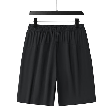 Summer Double-length Flat Ice Silk Shorts Sports Pants Men's Shorts Loose Breathable Quick-drying Casual Sports Pants with Logo Print