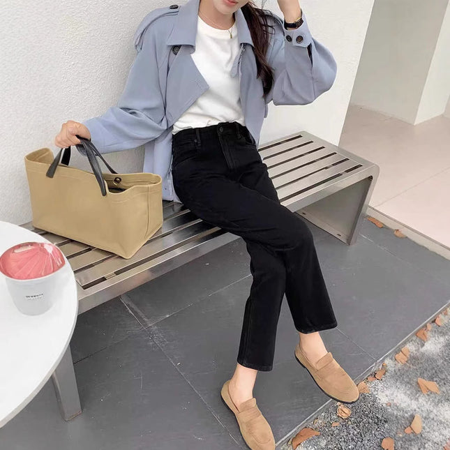 Autumn and Winter fleece-lined Black Jeans Women's plus size Chubby Sister mm Pear-Shaped Body Slimming Stretch Straight Pipe Pants