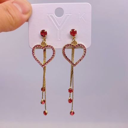 [special clearance] European and American personality silver needle diamond tassel love earrings fashion crystal flower rabbit earrings
