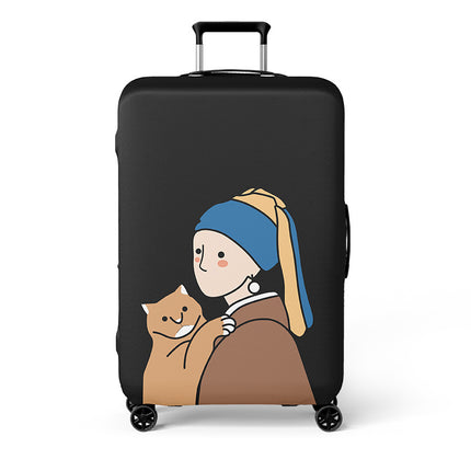 Double-Opening Elastic Suitcase Cover, Thickened Luggage Protective Cover, Travel Suitcase Dustproof Trolley Case, Cartoon Cute Design