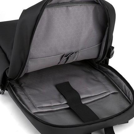 Cross-border Men's Business Backpack Solid Color Simple Fashion Computer Bag Charging Travel Large Capacity Multi-function Backpack