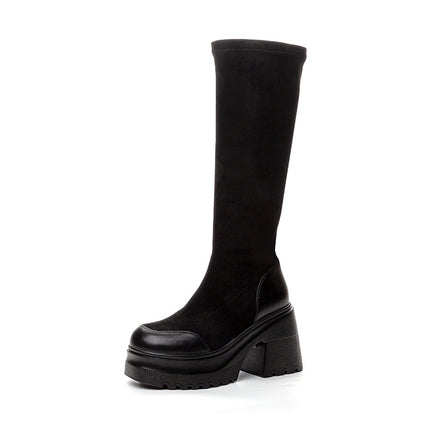 10cm High Elastic Boots for Women, 2026 Autumn New Thick-Soled Sock Boots, Long Boots, Versatile, Height-Enhancing, Slimming Boots