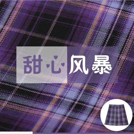 Forest Letter Jk Skirt Japanese Style Preppy Style High Waist Short Skirt Pleated Skirt Half Skirt