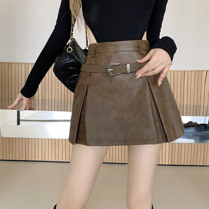High-wAisted PleAted Short Skirt for Women in Autum, KoreAn Style 2024 New Design, Slimming Look, Age-reducing, VersAtile A-line Skirt