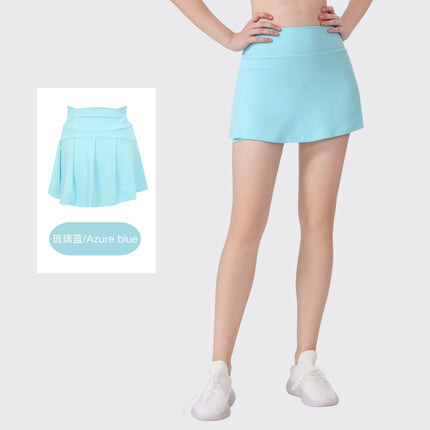 [in Stock] Ld Yoga Spring/Summer Short Skirt Anti-Exposure Fitness High-Waisted Sports Quick-Dry Training Tennis Pleated Skirt