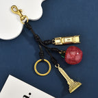 Pink apple car tower keychain