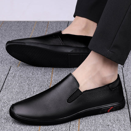 Men's Shoes Loafers Doug Shoes Men's Casual Leather Shoes Men's Cowhide Breathable Soft Sole Slip-on Lazy Car Shoes