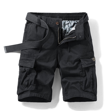Cargo Shorts Men Summer Outdoor Army Green Loose Casual Sports Knee-Length Pants Outdoor Cotton Multi-Pocket Versatile Men