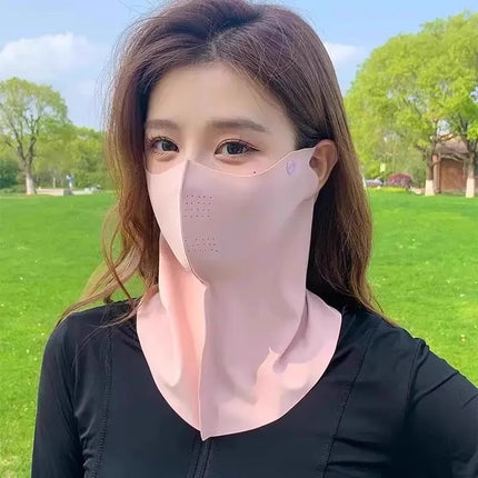 New Sun Protection Mask, Light and Breathable, Summer Sun Protection Neck Mask, Outdoor Cycling Anti-Uv Full Face Protection for Women