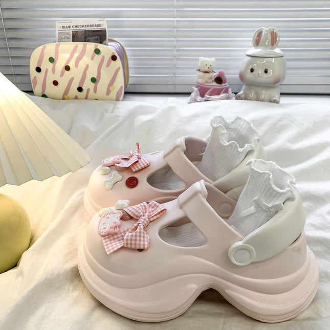 2026 Summer Women's Closed-Toe Sandals with Height Increase for Outdoor, Office, and Home Use, Waterproof, Sweet and Cute Casual Clogs