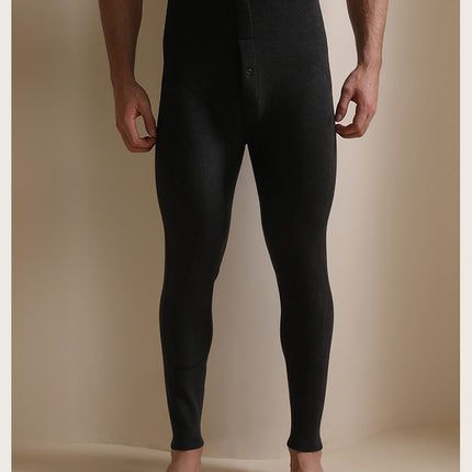 Thickened Fleece-Lined Thermal Pants with Double-Sided Brushed Fabric, High Elasticity, Slim Fit, Mulberry Silk Patch, Thermal Pants, Thickened Version