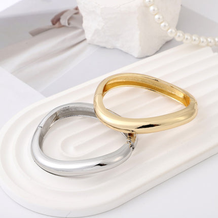 Bracelet Jewelry European and American Style Hand Jewelry Wide Texture Zinc Alloy Bracelet Women's Simple All-match Gloff Texture Bracelet