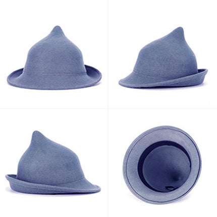 European and American Personalized Magic Hat Pointed Felt Hat Magic Hat Halloween Stage Performance Hat Rolled Edge Wool Witch Hat