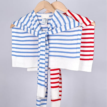 Korean Style New Striped Knitted Shawl for Women, Suitable for Spring and Autumn, Air-Conditioned Rooms, Office, Versatile and Fashionable Shoulder Scarf