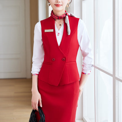 Hotel Front Desk Vest Professional suit Female Temperament Business Western Restaurant Waiter Tooling Head Waiter Manager Work Clothes