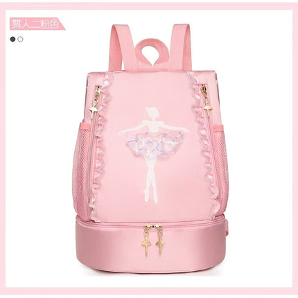 Fashion New Dance Bag Children's Dance Backpack Shoulder Dance Backpack Girls Dance Bag Large-capacity Bag Printed