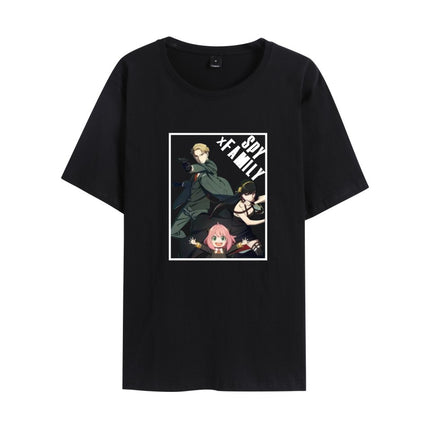 New Hot Anime Spy Playhouse Spy X Family Cute Printed Student Short-sleeved Men's and Women's T-shirts