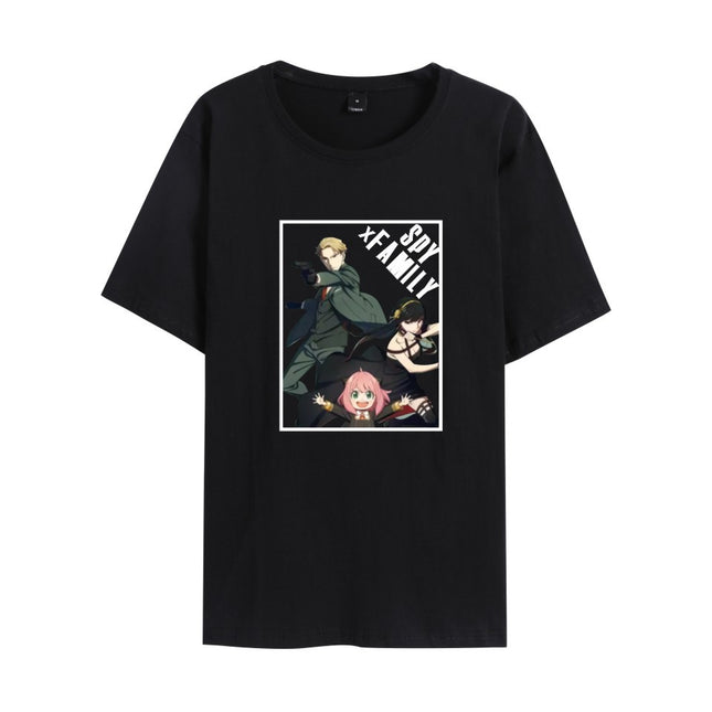 New Hot Anime Spy Playhouse Spy X Family Cute Printed Student Short-sleeved Men's and Women's T-shirts