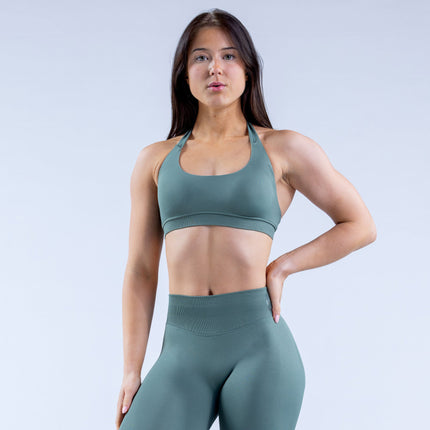 Fashionable and Sexy Seamless Yoga Backless Halter Bra Sports Fitness Beauty Back Shaping Anti-Exposure Women's Vest Ready for Sale