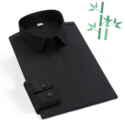 New Bamboo Fiber Men's Shirts, Men's Long-Sleeved Shirts, Business Work Clothes, No-Iron Women's Short-Sleeved Shirts, Women's Professional Shirts