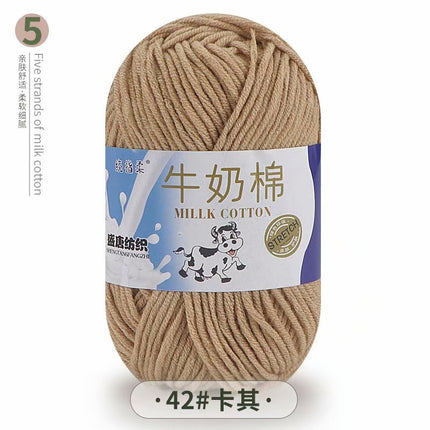 5-Strand Milk Cotton Self-Woven Scarf Medium Thick Thread Ball Blanket Crochet DIY Material Package Wool Ball Hand Knitted Bag Thread