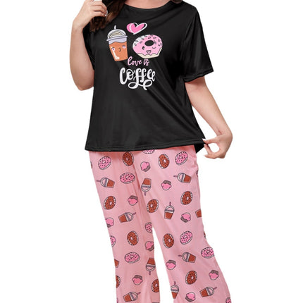 Foreign Trade Cross-border European and American plus size Pajamas Women's Summer Cute Printed Short-sleeved Trousers Home Clothes suit Wholesale