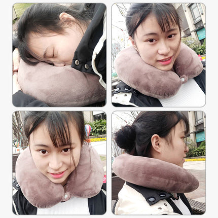 2025 New Cross-Border U-Shaped Pillow Portable Pp Cotton Office Nap Cervical Pillow Car High-Speed Rail Neck Pillow Wholesale