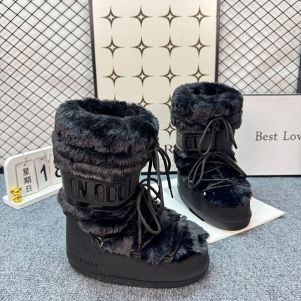Celebrity Style Thick-Soled Colorful Moon Boots 2025 Winter New Long Ski Boots Warm Anti-Ski Boots for Women