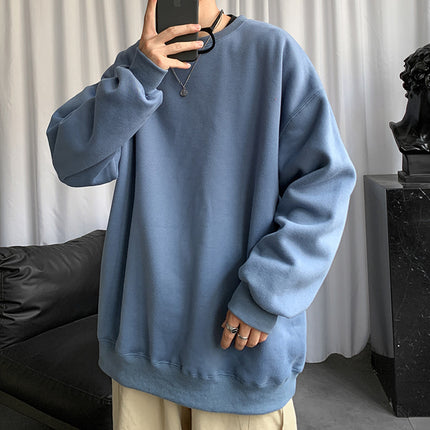 Sweatshirt Men's Spring and Autumn Loose Thin Round Neck Long Sleeve Hong Kong Style Trendy Brand Boys Couple's Casual Pullover Zhongshan Jacket