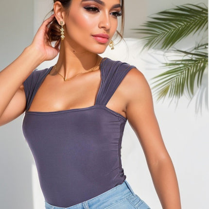 European and American Style 2025 Spring Cross-Border New Women's Clothing Sexy Slim Bottoming Elastic Vest Sleeveless One-Piece Top