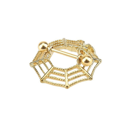 14G punk earrings stainless steel spider breast ring silver gold puncture wholesale foreign trade puncture perforation
