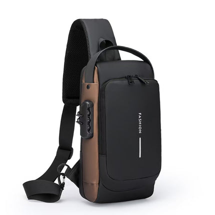 Cross-Border Multifunctional Men's Chest Bag Business Travel USB Charging Trendy Men's Shoulder Bag Outdoor Leisure Travel Backpack