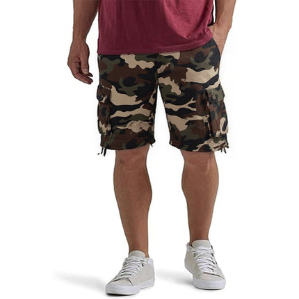 In-Stock Camouflage Beach Shorts for Men, Summer Cotton Thin Mid-Length Pants, Washed Summer Workwear Casual Shorts for Men