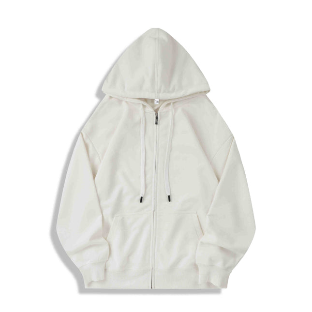 2025 Autumn/Winter 1433 Model 330g Large Version Cvc Terry Simple Solid Color Loose Zipper Hoodie
